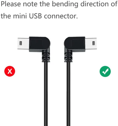 Vista 3 de Cable de carga para cámara de salpicadero, mini USB de 6.5 pies, espejo de cámara de salpicadero, cable de alimentación GPS, compatible con Garmin
