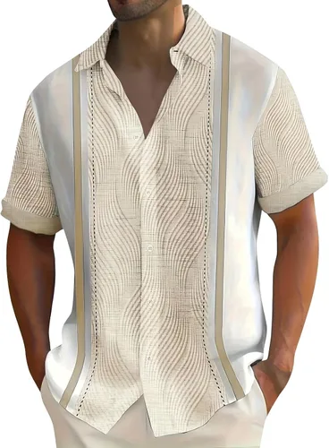 Vista 23 de Camisa hawaiana para hombre, con botones, manga corta, casual, elegante, grande y alta, floral, verano, tropical, para vacaciones