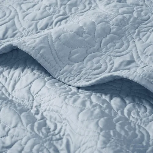 Vista 2 de Madison Park Manta Throw - Diseño de Acolchado Damasco Reversible, Microfibra Suave Prelavada, Colcha Rellena de Algodón, Manta de Verano Acogedora
