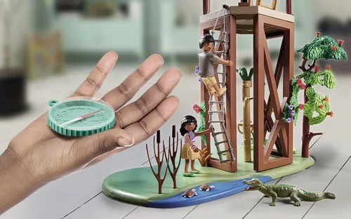 Vista 5 de Playmobil Torre de investigación Wiltopia con brújula
