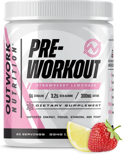 Vista 9 de Outwork Nutrition Preentrenamiento para hombres y mujeres - Nootropic Pre entrenamiento sin creatina, polvo de pre-entrenamiento con taurina