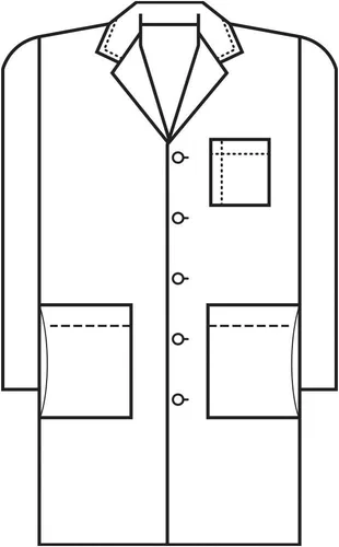 Vista 3 de Bordado Meta de los hombres clásico 40" Doctor 's Lab Coat (estilo 267)