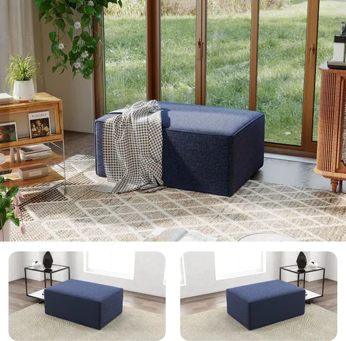 Vista 35 de Sofá Seccional Modular de 38", Juego de Asientos de Sofá Convertible en Cubo Comprimido, Combina Forma de L y Forma de U, Ensamblaje Fácil, Ahorro