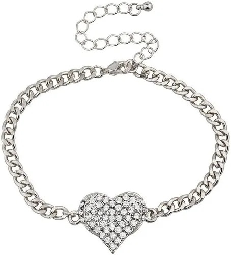 Vista 4 de LUX ACCESSORIES Juego de 3 piezas de regalo de joyería con cadena de corazón brillante