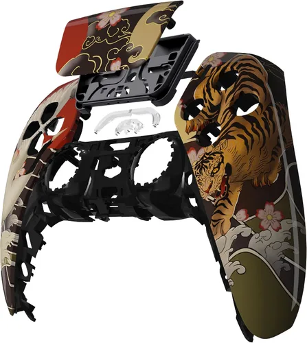 Vista 3 de eXtremeRate Tiger & Crane Touchpad Front Top Shell Compatible with ps5 Controller BDM-010 020 030 040 050, DIY Replacement Shell Custom Touch Pad