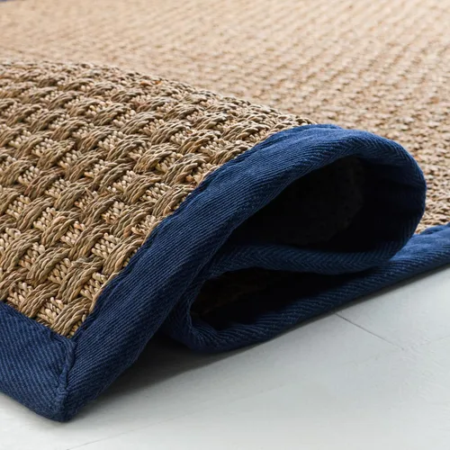 Vista 4 de Safavieh NF114A Natural Fiber Collection - Alfombra de fibras naturales de patrón trenzado, varios colores (5 x 8 pies), Fibras naturales, Natural