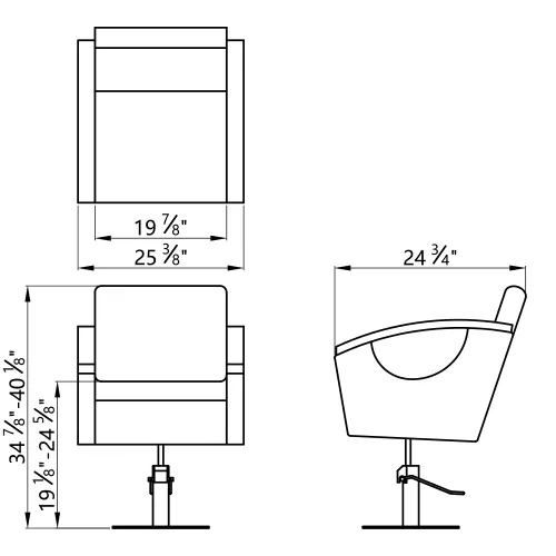 Vista 2 de Dir Salón de estilo silla de diseño europeo salón de belleza hidráulica silla Bello Negro