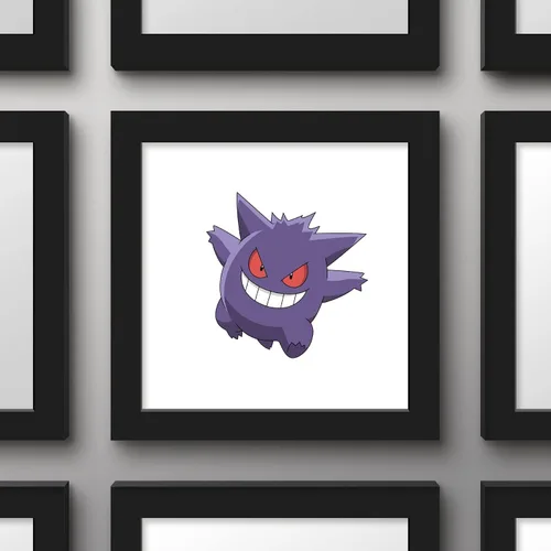 Vista 3 de Gallery Pops Pokemon - Arte de pared de Gengar, versión enmarcada negra, 12 x 12 pulgadas