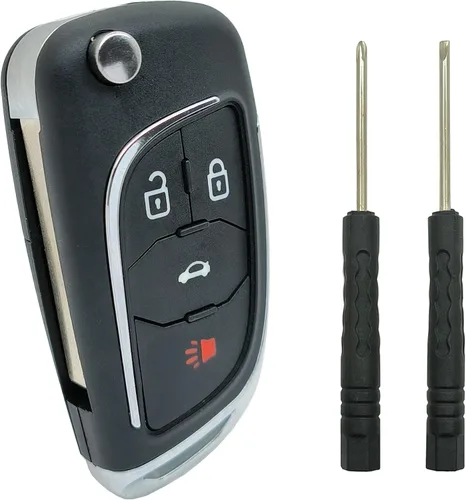 Vista 9 de Carcasa de repuesto para llavero compatible con Chevrolet Chevy Equinox Sonic GMC Terrain, control remoto de entrada sin llave para llave de coche