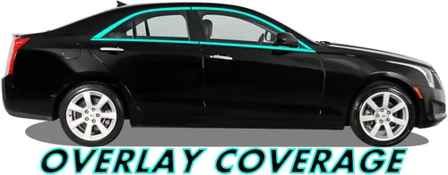 Vista 2 de SlickMod Revestimiento de vinilo opaco cromado para Cadillac ATS Sedan 2013-2018 (negro brillante)