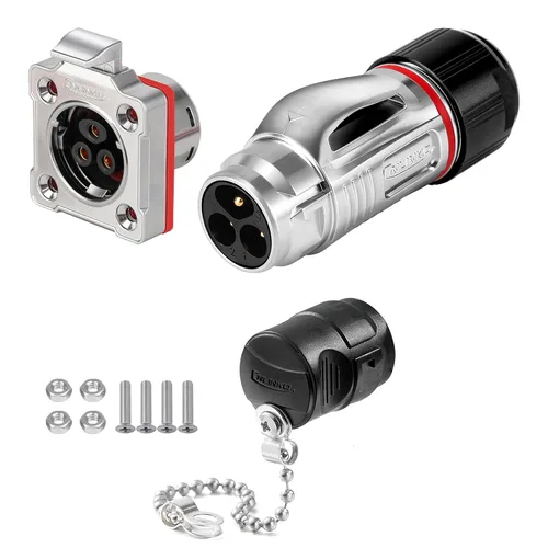 Vista 10 de CNLINKO BD-20 Industrial Impermeable IP68 Conector Circular Lado del dispositivo, Enchufe rápido, Enchufe de aviación de metal, carcasa