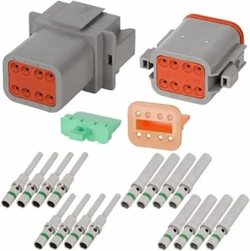 Vista 6 de FridayParts DT Deutsch Kit de conectores impermeables con contactos sólidos de 14 AWG (1 juego de 2/3/4/6 pines)