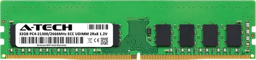 Vista 2 de A-Tech 32GB RAM for Supermicro Super X11SCD-F, X11SCH-LN4F, X11SCL-LN4F, X11SCM-LN8F DDR4 2666MHz PC4-21300 ECC-UDIMM 2Rx8 ECC Unbuffered Server