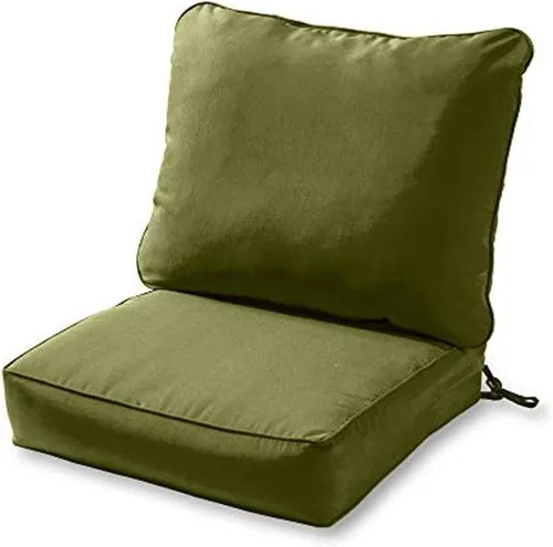 Vista 8 de Greendale Home Fashions Juego de cojines de asiento profundo para exterior de 2 piezas, Adobe Ártico
