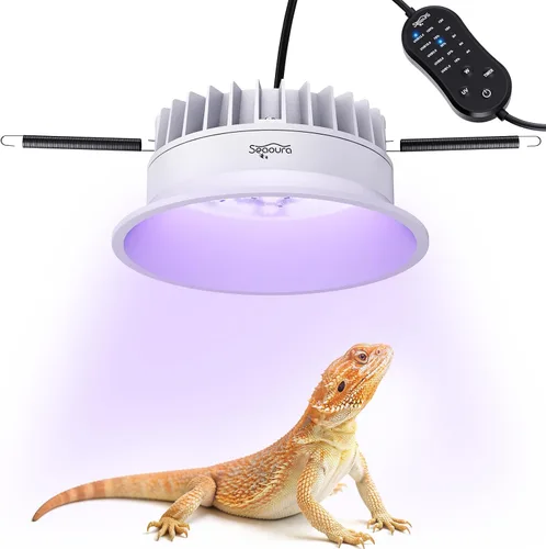 Vista 9 de Luz UVA UVB para reptiles, lámpara LED de reptiles con temporizador y Negro