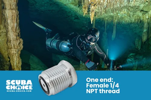 Vista 8 de Scuba Choice Buceo Buceo Hembra 1/4 NPT a Macho Din Adaptador Rosca