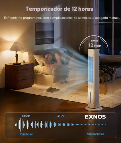 Vista 6 de Enfriador de aire evaporativo portátil, ventiladores de enfriamiento 3 en 1 que soplan aire frío con tanque de agua de 3 L, ventilador de torre
