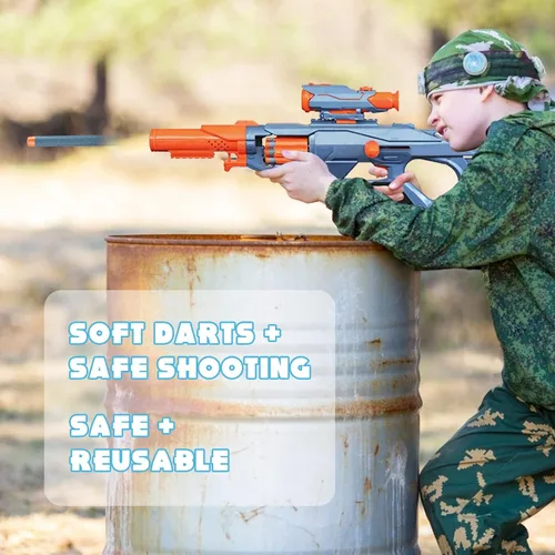 Vista 6 de AMOSTING Paquete de munición de 100 balas de repuesto compatibles con pistolas Nerf N-Strike Elite 2.0 Series – Compatible con todas las pistolas