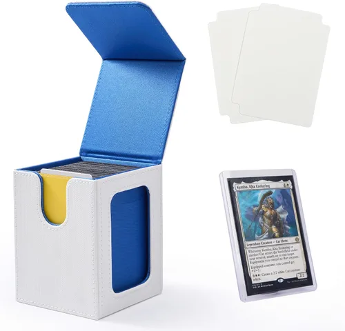 Vista 30 de Venssu MTG Caja de cubierta con pantalla Commander, funda para cartas de ángel para 120 tarjetas de una sola funda, caja de almacenamiento
