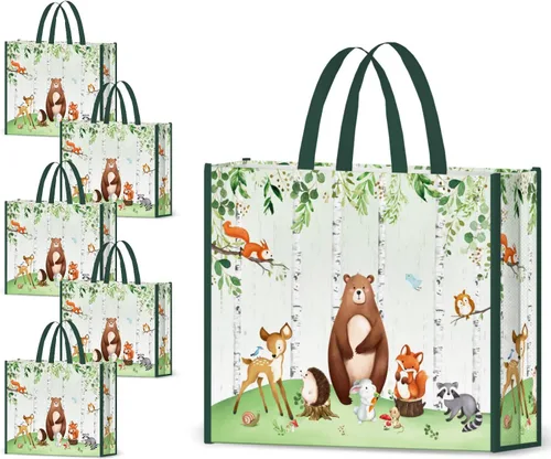 Vista 8 de NymphFable Panda - Bolsas de compras, paquete de 5 bolsas reutilizables