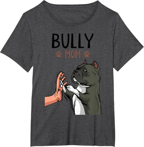 Vista 31 de American Bully Mom Cute Dog Mama Camiseta divertida para mujer, Blanco, S