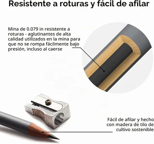 Vista 4 de Winsor & Newton Studio Collection - Lápices de grafito, juego de 5