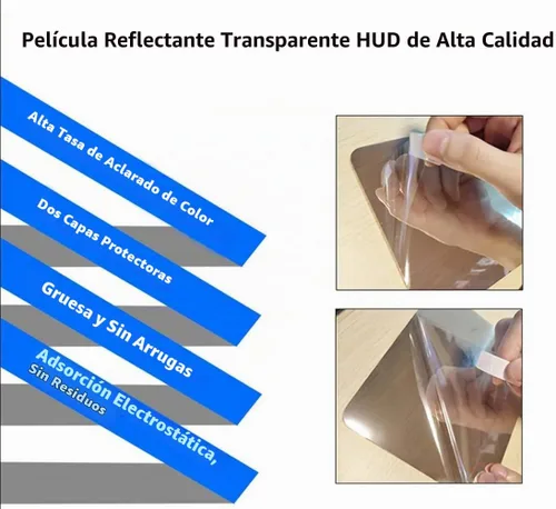 Vista 4 de Paquete de 2 pantallas reflectantes para parabrisas HUD de automóvil, pantalla protectora (5.9 x 5.1 pulgadas) (2)
