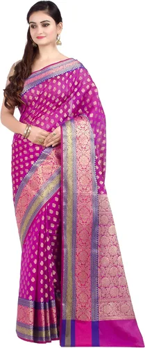 Vista 7 de Chandrakala Banarasi - Sari para mujer con blusa sin costuras (1080)