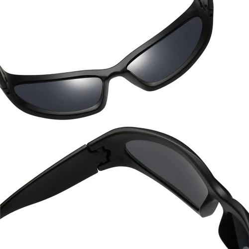 Vista 6 de Gafas de sol envolventes de moda para mujeres y hombres, Y2K Futuristic Swift Ovalado, polarizados, lentes deportivos tintados