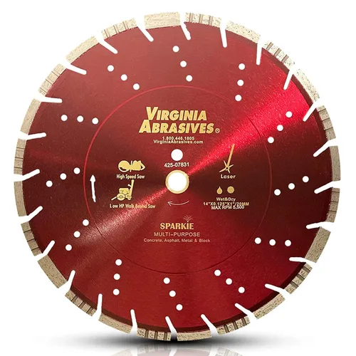 Vista 17 de Virginia Abrasives 425-08408 - Hoja de diamante de hormigón de uso general UV de 9 pulgadas - Cortador húmedo y seco para hormigón/asfalto