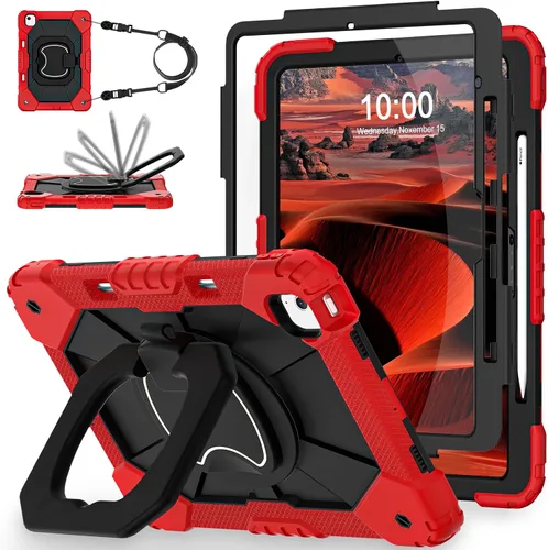 Vista 12 de WESOROL Funda para iPad Air de 13 pulgadas M4/M3/M2 2026/2025/2024 con soporte para lápiz, protector de pantalla, soporte giratorio de 360°, funda