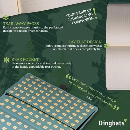 Vista 5 de Dingbats Cuaderno Diario A5 de Vida Silvestre Tapa Dura, Papel Crema 100gsm A Prueba de Tinta, 6.1 x 8.5 pulgadas, 192 páginas