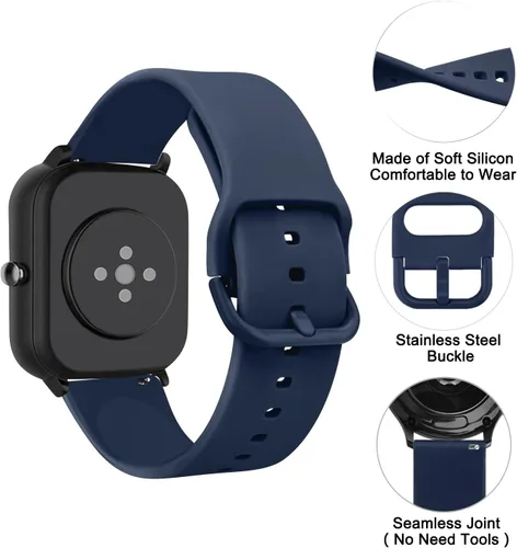Vista 2 de Meliya Correas compatibles con Amazfit GTS/GTS 2/GTS 3/GTS 2e/GTS 2 mini/GTS 4 mini/GTS 4/GTR mini, correas de repuesto de silicona de 0.787