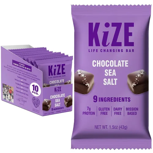 Vista 27 de KiZE Energy Bars - Barras energéticas de reemplazo de comidas con alto contenido de proteínas, a base de mantequilla de almendras, sin gluten, sin