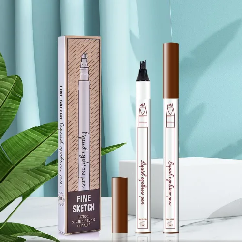 Vista 7 de Lápiz de tinta para cejas de Brow Stylist - Micro lápiz para cejas de 4 puntas con juego de elevación y agarre, con 3 plantillas para cejas