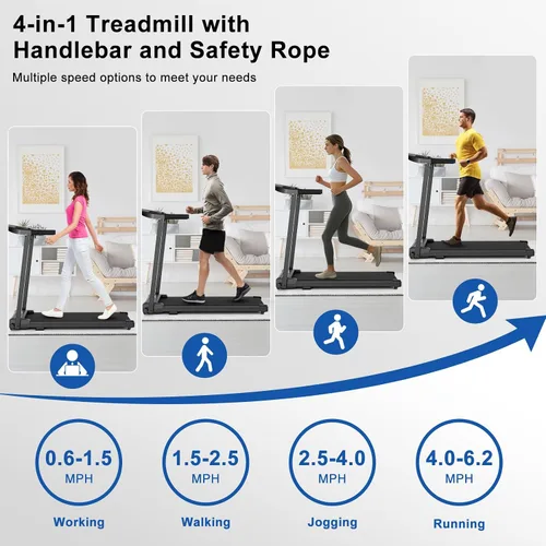Vista 11 de Treadmills for Home Walking Pad Machine Foldable Treadmill with Handle Bar for Running Jogging Gym Compact Portable Small Caminadora Electrica
