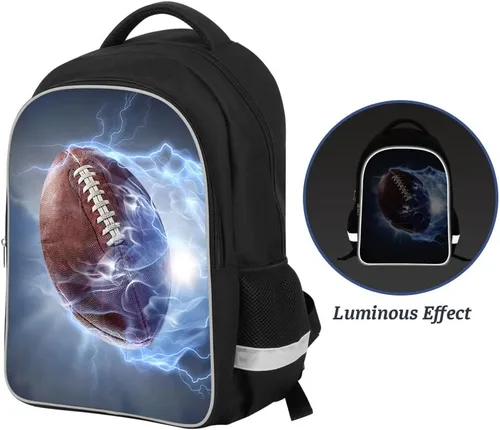 Vista 2 de P ELEGANT PROTECTION Luminous 3D Print School Backpack Large Capacity Lightweight Students Bookbag for Kids