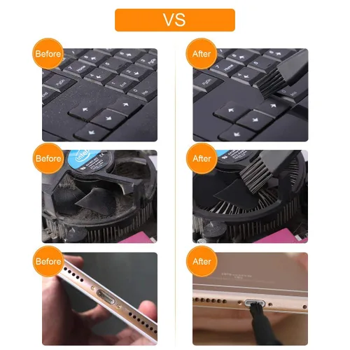 Vista 5 de 8 cepillos antiestáticos portátiles con mango de plástico de nailon, cepillos de limpieza antiestáticos, kit de cepillo de teclado para teclado