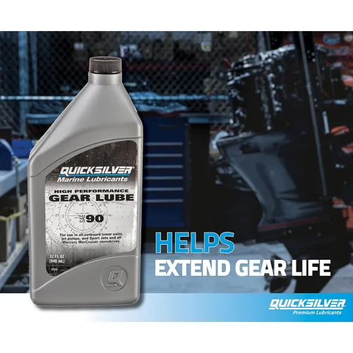 Vista 3 de Quicksilver 858065Q01 SAE 90 Lubricante de engranajes de alto rendimiento, 2.5 galones