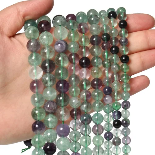 Vista 12 de 60 piezas de cuentas de piedra natural de 15⁄64 pulgadas (6 mm) con cuentas de amazonita de cristal, piedras preciosas para hacer joyería, pulseras