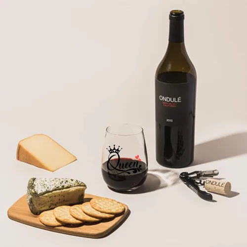 Vista 3 de Perfectinsoy Divertida copa de vino de reina, regalo único de reina para hermanas, mujeres, novia, ella, esposa, amiga, despedida de soltera