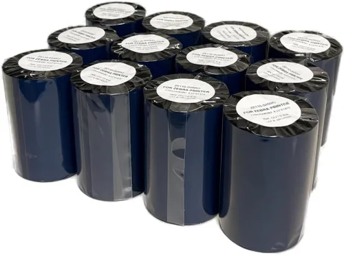 Vista 26 de Wolfbarco 1 Roll 1.57" x 1476' (40mm x 450m) Premium Resin Enhanced Wax Thermal Transfer Ribbon 1" Core, Coated Side Out for Zebra Printers