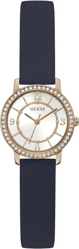 Vista 12 de GUESS Reloj analógico de silicona dorada y negra Negro/Oro/Champán