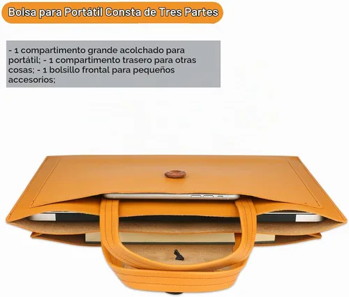 Vista 6 de CREATOR - Funda para laptop de 13.3 a 14 pulgadas, color marrón