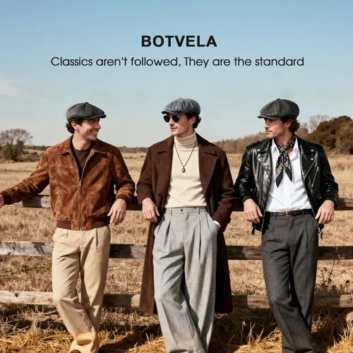 Vista 6 de BOTVELA Gorra plana vintage de 8 paneles para hombre, estilo Baker Boy, Gatsby, Ivy
