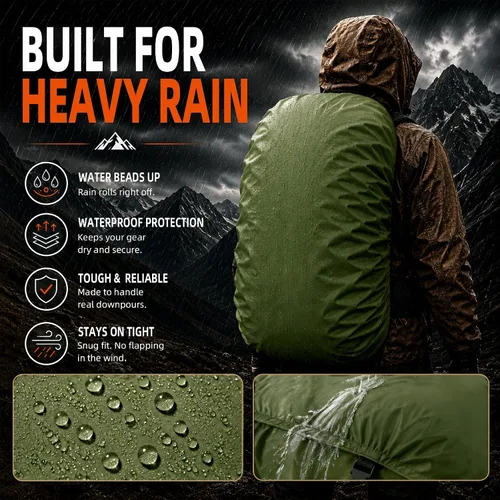 Vista 2 de Frelaxy - Funda impermeable para mochila, nivel de impermeabilidad de 10000 mm, estructura multicapa ultrarresistente mejorada, correa con hebilla