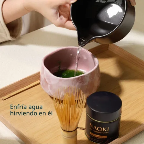 Vista 5 de Naoki Matcha Tazón de té tradicional de cerámica Chawan Matcha con juego