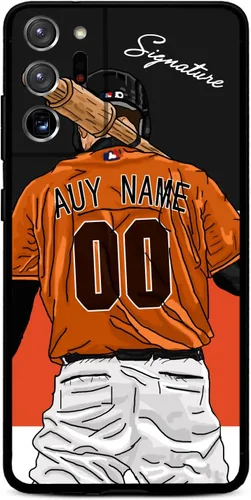 Vista 31 de Funda de béisbol personalizada con nombre y número para Samsung Galaxy Note 20/20 Ultra 10 Pro Note 9 8, silicona líquida con protección de cámara
