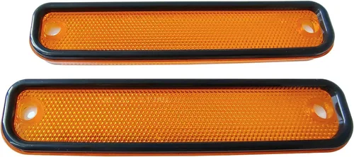 Vista 6 de Luces de señal de giro marcadoras laterales ámbar del guardabarros delantero del conductor y pasajero con moldura negra de repuesto para camioneta