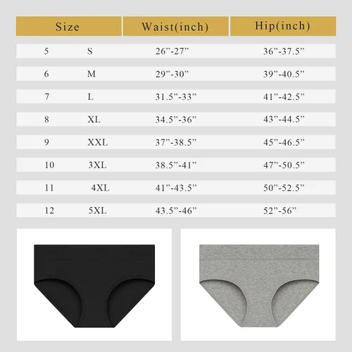 Vista 6 de Ropa interior de algodón para mujer, de talle medio, no marca la cintura, cobertura completa, lencería y ropa interior para mujer - paquete múltiple